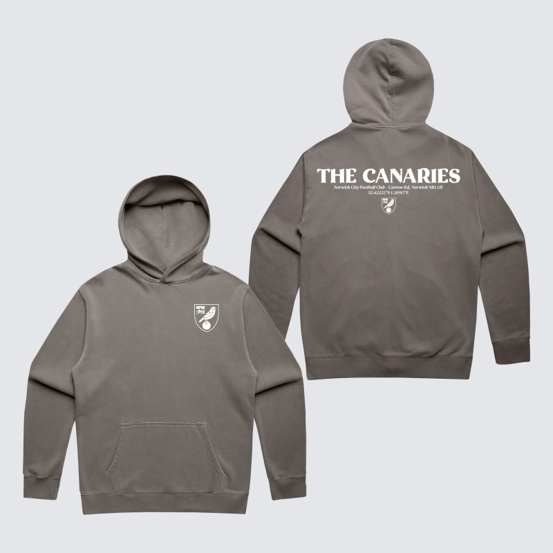 Norwich City Oversized Coordinates Hoodie Grey